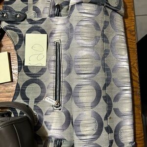 Coach Black and Gray Circular Pattern Tote